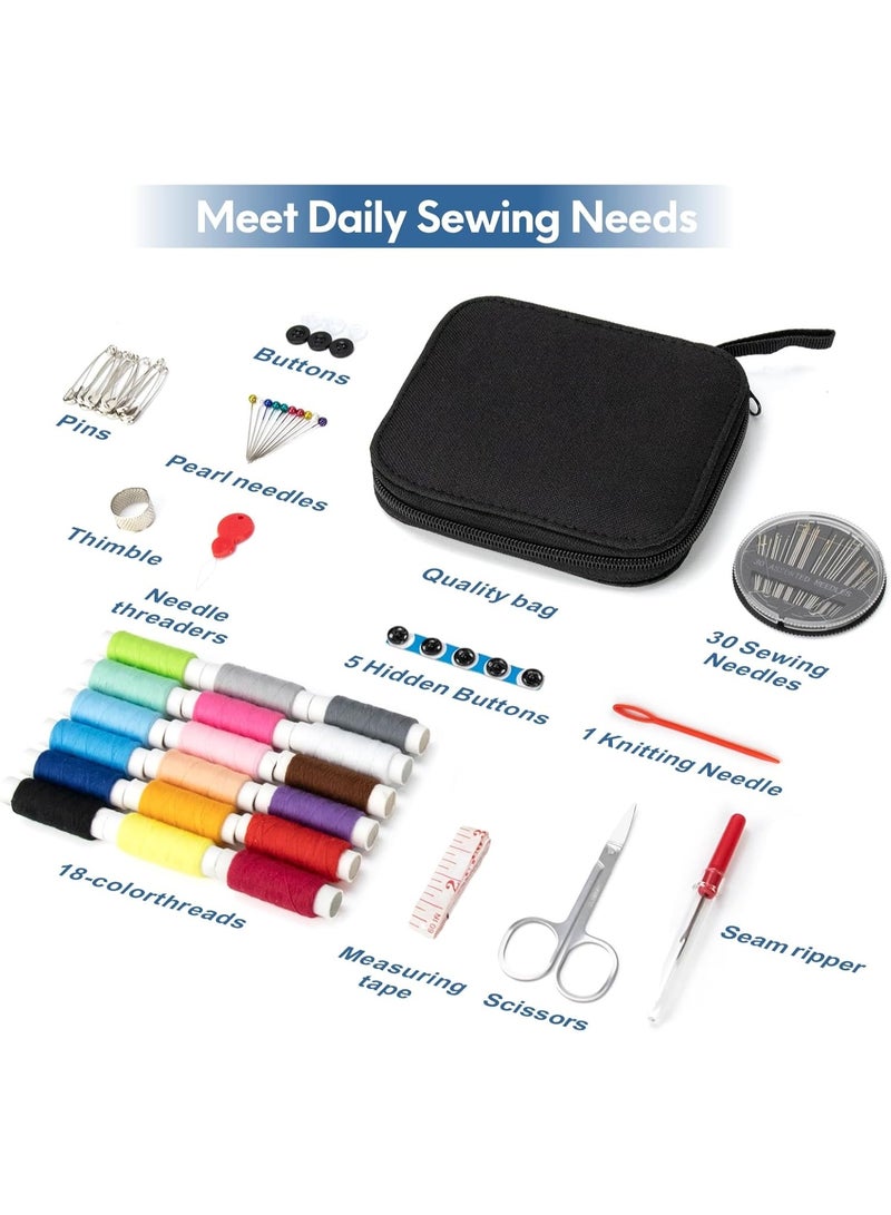 Sewing Kit Gifts for Mom Grandma Women Men Teen Girls Boys Beginner Traveler, Portable Sewing Supplies Accessories Contains Thread, Needles, Scissors, Dorm Room Essentials - Image 4